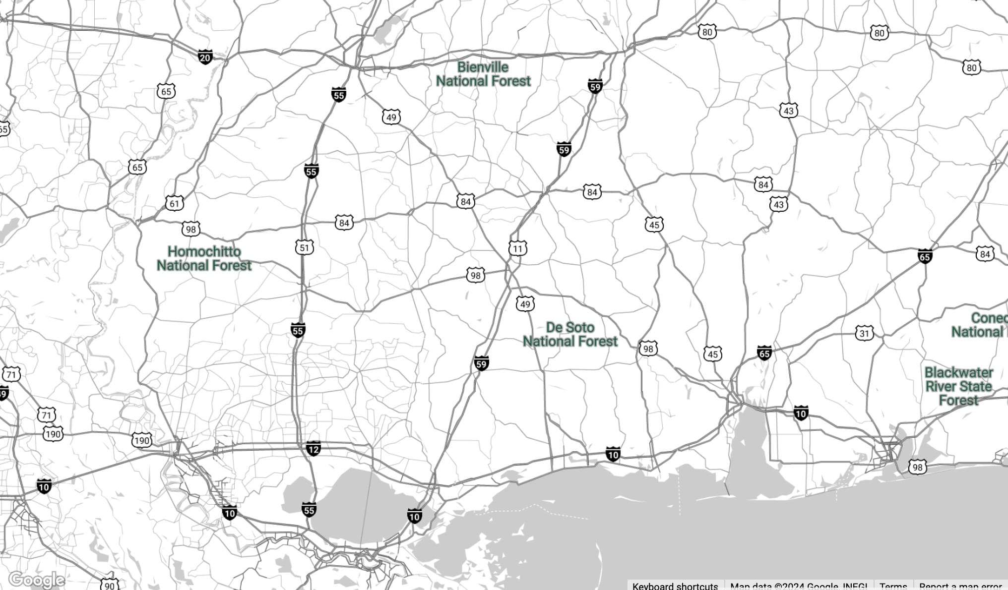 Map of Gulf Coast cities served by Baylea Joanne